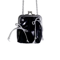 ribbon black mini chain bag