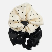 제이로렌 새틴 도트 하프 스크런치 H01359