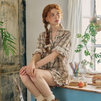 [울랄라 Ullala!] 앤의 브런치 반팔 여성페어 그린 (40수)