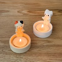 불멍 고양이 티라이트 캔들 홀더