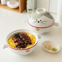 살찐이 세라믹 뚜껑 전자레인지 용기