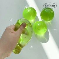 영롱 말랑이 그린 나뭇잎 원형 스퀴시 스트레스볼