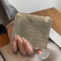 여성 실버 소가죽 카드 지갑 포켓 데일리 지갑