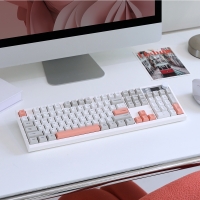 AS104 오피스네비게이터 유무선 게이밍 기계식키보드 핑크 그레이