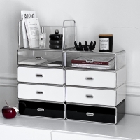 모던 스퀘어 다용도 정리함 소품 화장품 인형 피규어정리함 2types