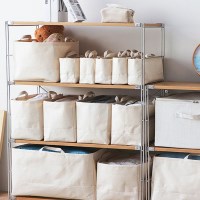 접이식 캔버스 패브릭 옷정리 수납 정리함 4size