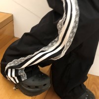 포에토 허리밴딩 레이스 트레이닝 롱팬츠