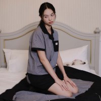 체크 파자마 쓰리피스 세트