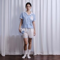 체크 파자마 투피스 세트