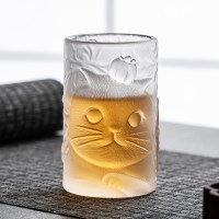다렌 고양이 프로스트 감성 홈카페 투명 유리컵 1p