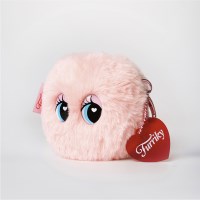 글로우 핑크 퍼리 파우치 키링