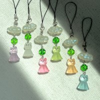 고양이 테루테루보즈 네잎클로버 날씨 요정 키링 6종 열쇠 가방 고리