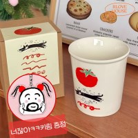 [선물박스] 토마토가 좋은 고양이 귀여운 강아지 머그컵