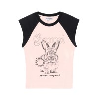 가니 반팔 T4159 065 버니 로고 프린트 래글런 여성반팔티 당일발송