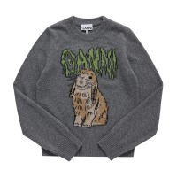 가니 K2502 523 버니 그래픽 로고 울 믹스 여성니트