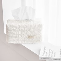 플리츠 티슈커버 (화이트) 주름 디자인소품 사각 티슈케이스