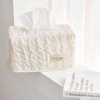 플리츠 티슈커버 (네추럴) 주름 디자인소품 사각 티슈케이스