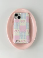 리본 패턴 맥세이프 카드수납 하드케이스(Pink)