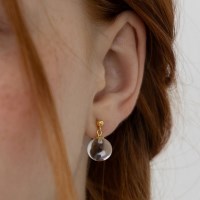 (실버925) 클리어 볼 드롭 귀걸이 EC3233