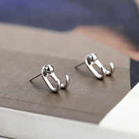 더블실버 귀걸이 피어싱귀걸이 고리귀걸이