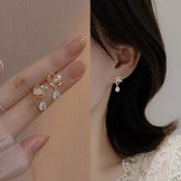 물방울 나비큐빅 귀걸이 드롭귀걸이