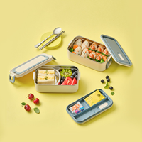 글라스락 더블클립 런치박스 2,000ml (소다블루)