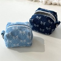Mini pouch - ribbon denim (2 color)