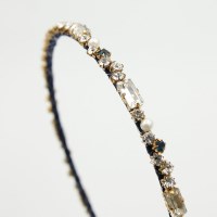 제이로렌 큐빅 진주 네이비 엠파이어 헤어밴드 H01396