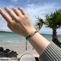 네잎클로버 매듭 행운 여름 커플 우정 끈 실 팔찌 악세사리 2color