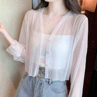 여성 여름 시스루 쉬폰 가디건 루즈핏 썸머 비치웨어 외출복
