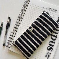 [handmade]냥냥 스트라이프 펜슬파우치 필통(black)