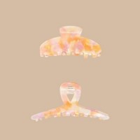 여성 셀룰로오스 마블 2type 오벌 크로스 집게핀