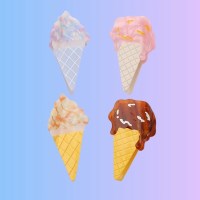 여성 여름 썸머 아이스크림 콘 헤어핀 집게핀