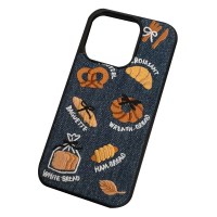 자수 베이커리 데님 아이폰 하드 케이스