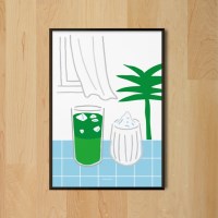 말차 라떼와 밀크 쉐이크 M 인테리어 포스터 카페 커피