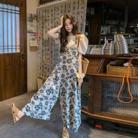 블루닝 플라워 뷔스티에 점프수트