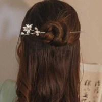 우아한 올림머리 연꽃 진주 비녀