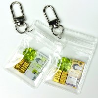 부자되세요 키링 행운 럭키 네잎크로버 돈다발 황금 골드바