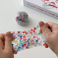 말랑쫀득 알록달록 비즈 스퀴시 구슬 스트레스볼