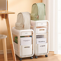 히키스 부드러운 2단 3단 수납 서랍형 슬라이딩 이동식 트롤리 ecoco