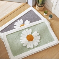 [혜싱라] 데이지 플라워 발매트 미끄럼방지 러그