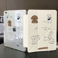 귀여운 강아지 일러스트 Y커버 투명케이스 iPad Air4 5 Pro10세대