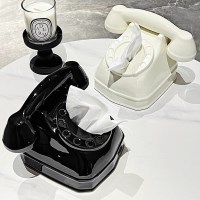 전화 모양 도자기 휴지함 티슈 케이스 보관함 인테리어 소품