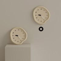 드로우데이 무소음 비정형 벽시계 뉴 화이트