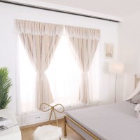 붙이는 레이스 이중 커튼 공주방 벨크로 암막 찍찍이 커텐
