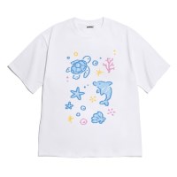 [반팔티셔츠 해변친구들]오버핏 여름티 홈웨어 잠옷 커플티 우정티 