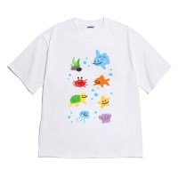 [반팔티셔츠 바다크레용]오버핏 여름티 홈웨어 잠옷 커플티 우정티 