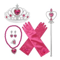 어른 공주 놀이 티아라 왕관 머리띠 장갑 풀세트 6종 요술봉 주얼리
