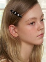 oval cubic flower hair pin (2colors)