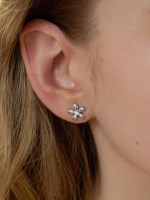 glossy flower earrings